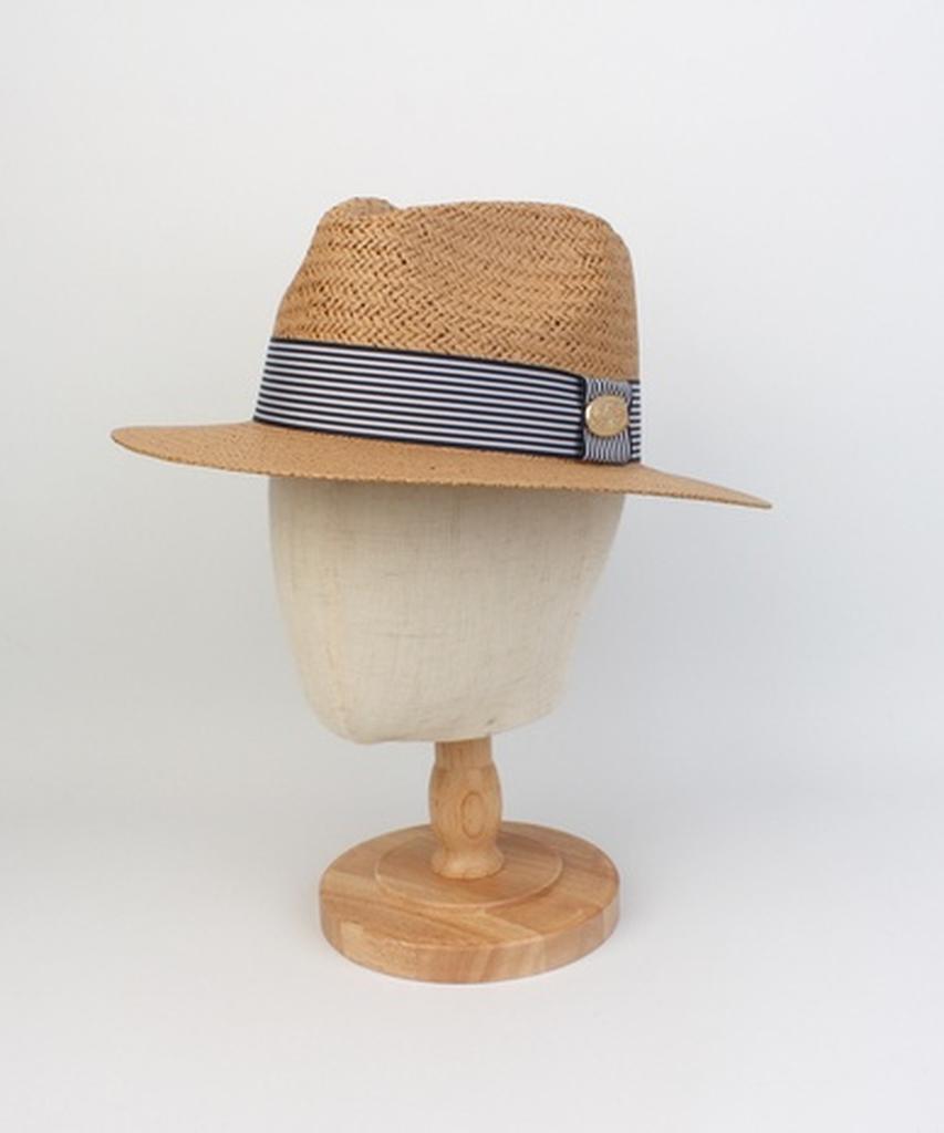 Yunibeosyeolkemiseuteuli Stripe Line Summer Brown Fedora - Big Size Summer Fedora