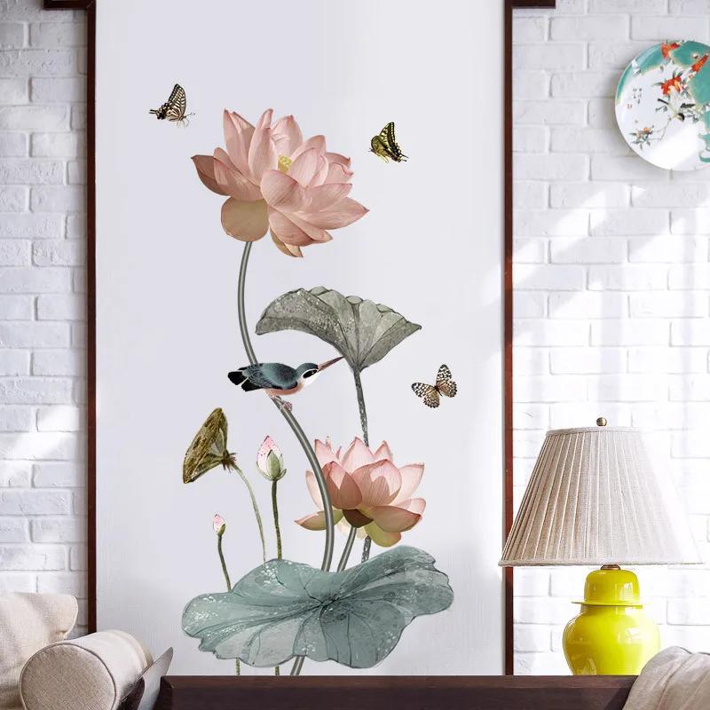Lotus Flower Wall Stickers Removable PVC Wall Decal Living Room Bedroom Wallpaper Wall Art Home Decor 2026 Christmas