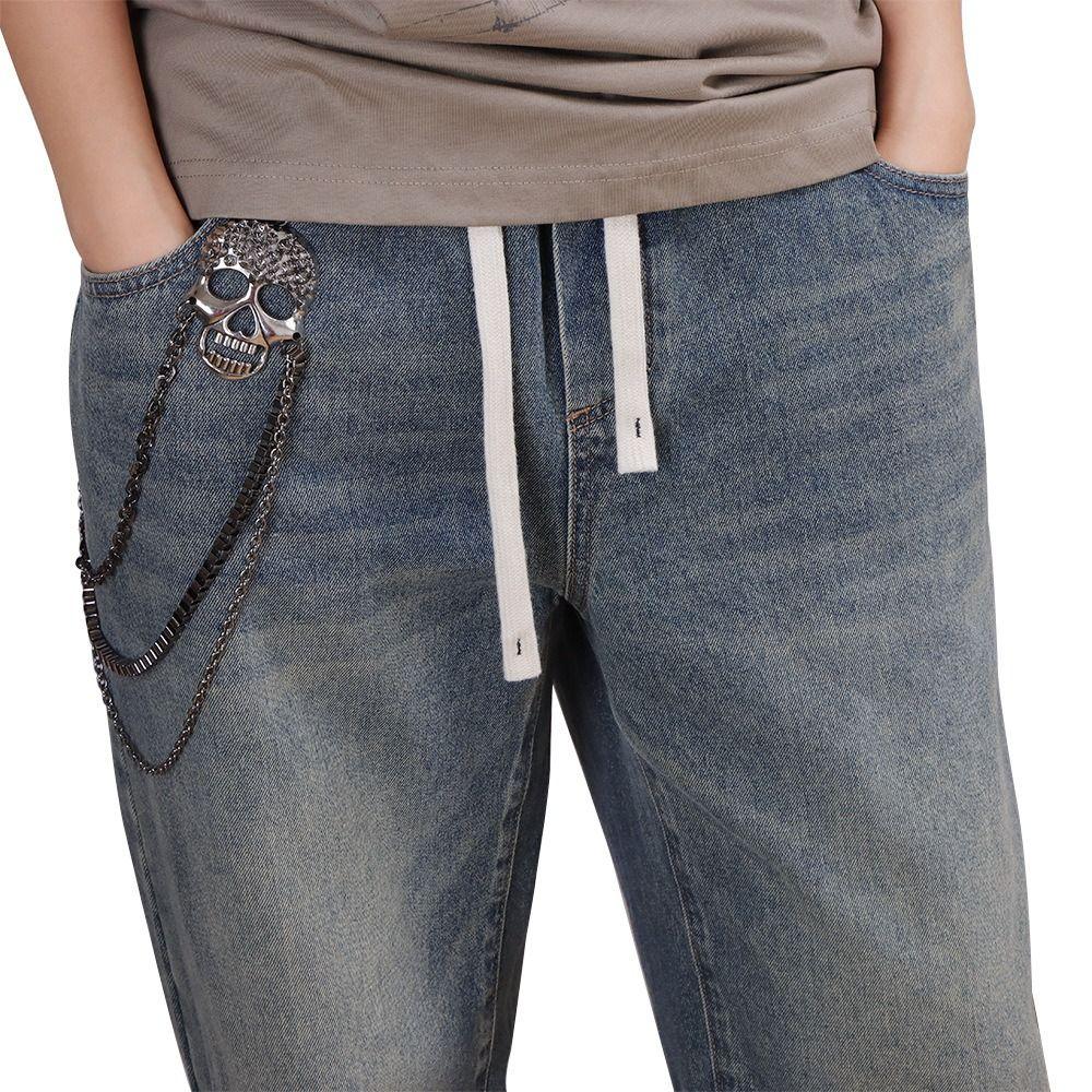 Metal Punk Belt Chain Gothic Tassel Jeans Chain Retro Skull Waist Chain  Male