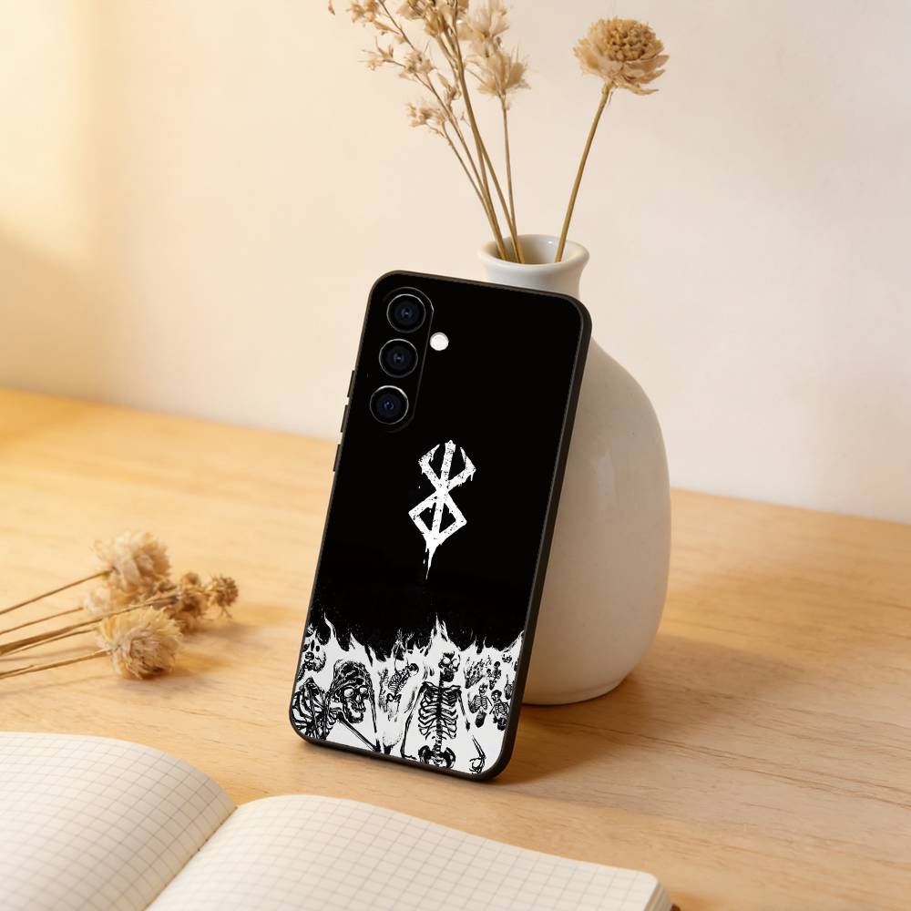 Berserk Guts Anime Phone Case For Samsung Galaxy A73,A72,A71,A70,A53,A52,A51,Soft Silicone Black Cover