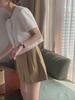 Korean Summer Round Neck Bubble Sleeve Short Jacket for Women