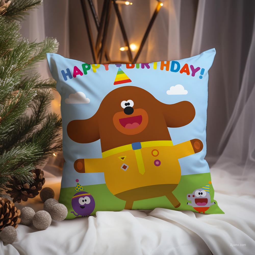 Federa Cuscino Carina Cartone Animato H-Hey Duggee Comfort Premium Reversibile - Design Due in Uno per Qualsiasi Stanza e Interno Auto