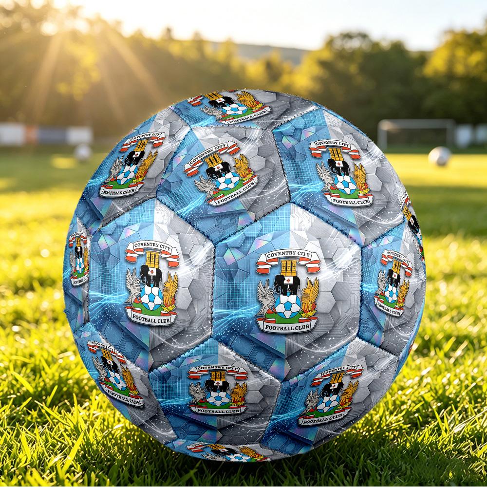 Coventry City FootballPrinted Size 5 Soccer Btball, Anti Slip Adult Match Football Souvenir for Football Fans