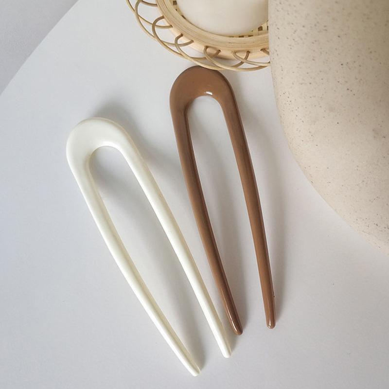 1Pc U-shaped Minimalist Hairpin Fashion Hair Sticks Women's Plastic Women Headwear Accessories