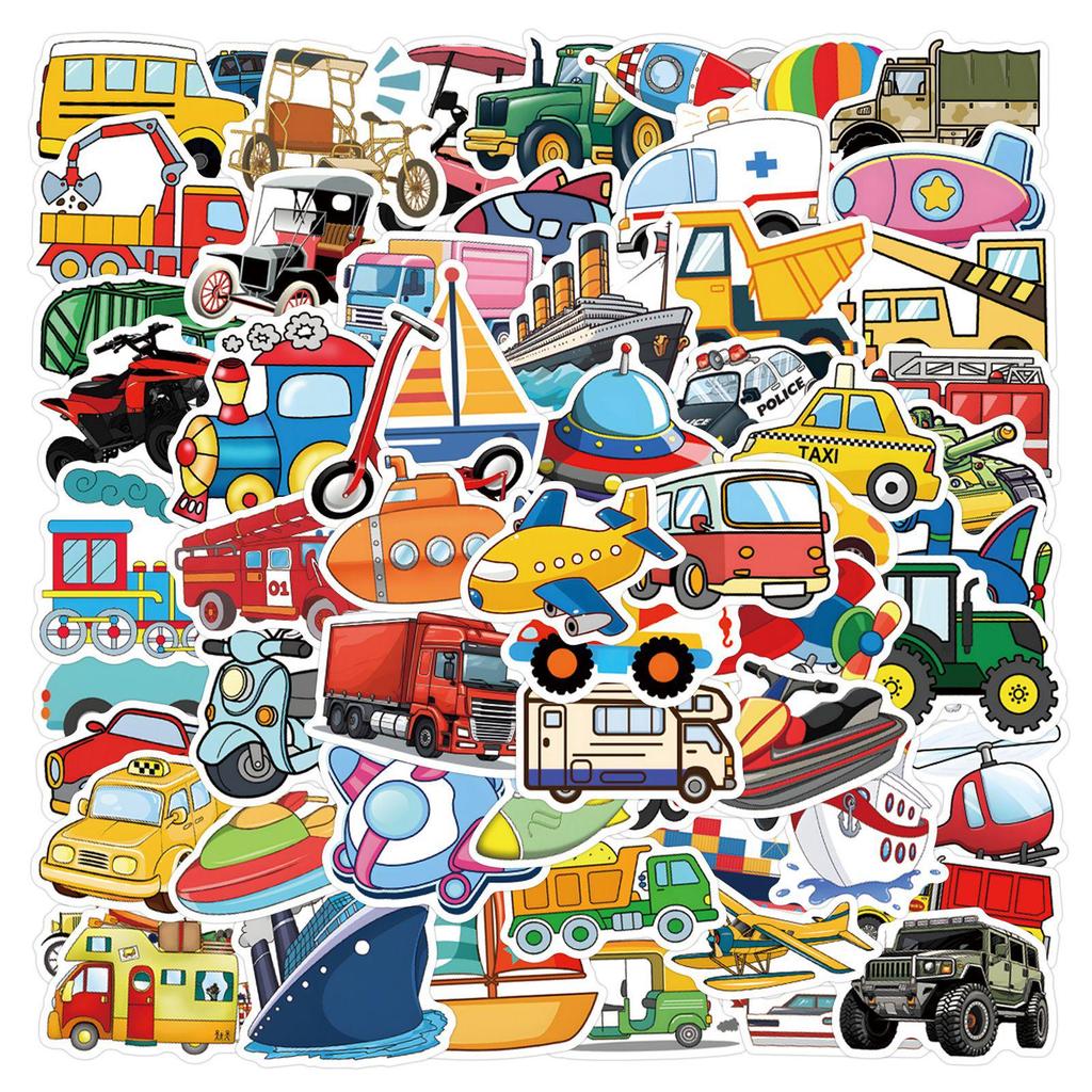 110 Toy Car & Cartoon Graffiti Stickers for Suitcases, Water Bottles & Scooters