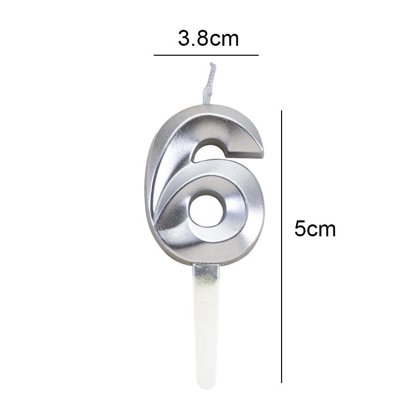 Silver Color Number Candle 0-9 Birthday Cake Decoration Topper for Happy Birthday Cake Decoration Baby Shower