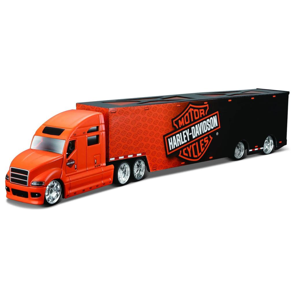 Maisto Scale Trailer Truck Custom Orange Diecast Model Car 11516 1/64 Harley-Davidson (ORANGE)