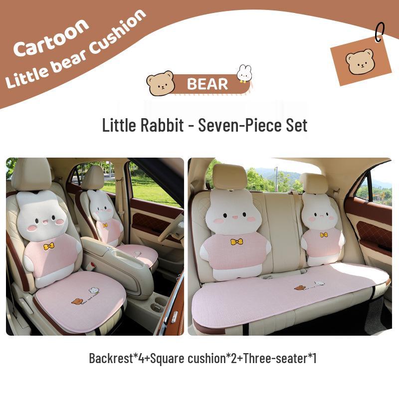 Pernă Scaun Auto Desen Animat - Universală, Bumbac-In Respirabil, Husă Scaun Spate pentru Patru Sezoane