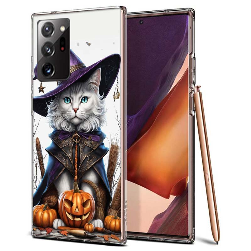 Halloweenové kouzelné kočičí pouzdro na telefon pro Samsung A55 A35 A25 A15 A07 A05S A16 A17 A26 A36 A37 A56 A57 Galaxy Note 20 10 A50S A71 A51 A