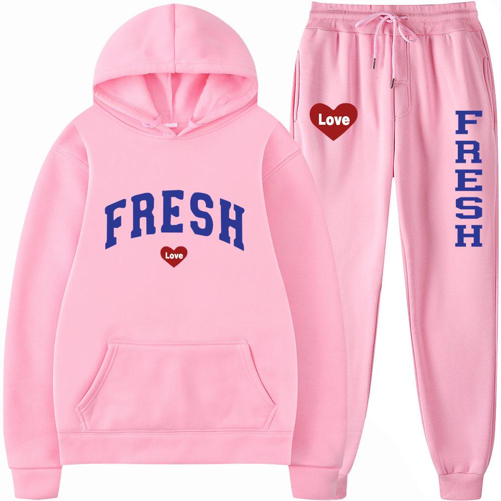 2023 Cross Border Printed Volná jarní a podzimní mikina s kapucí a punčochové kalhoty s kapucí