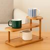 Bamboo Cup Holder Space Saving Doll Figures Model Shelf Durable Cosmetic Storage Tray  Doll Storage