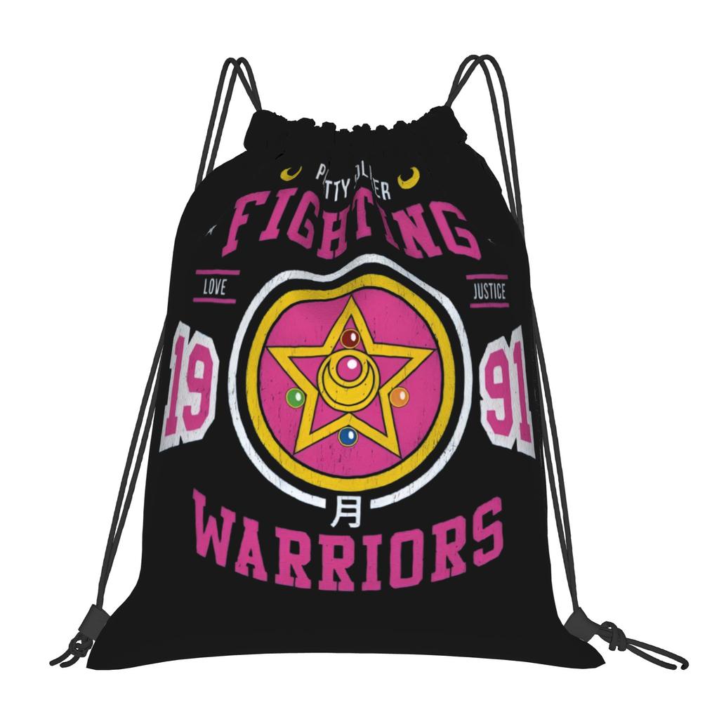 Custom Sailors Anime Moons Drawstring Backpack Sports Gym Bag for Women Men Bishoujo Training Sackpack