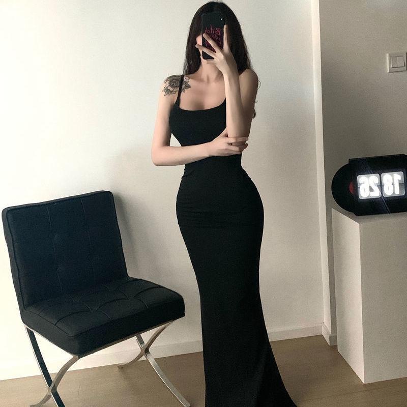 European and American Kardashian Sexy Chest Peach Hip Body Dress Slim Fish Tail Big Pendulum Hip Sling Dress