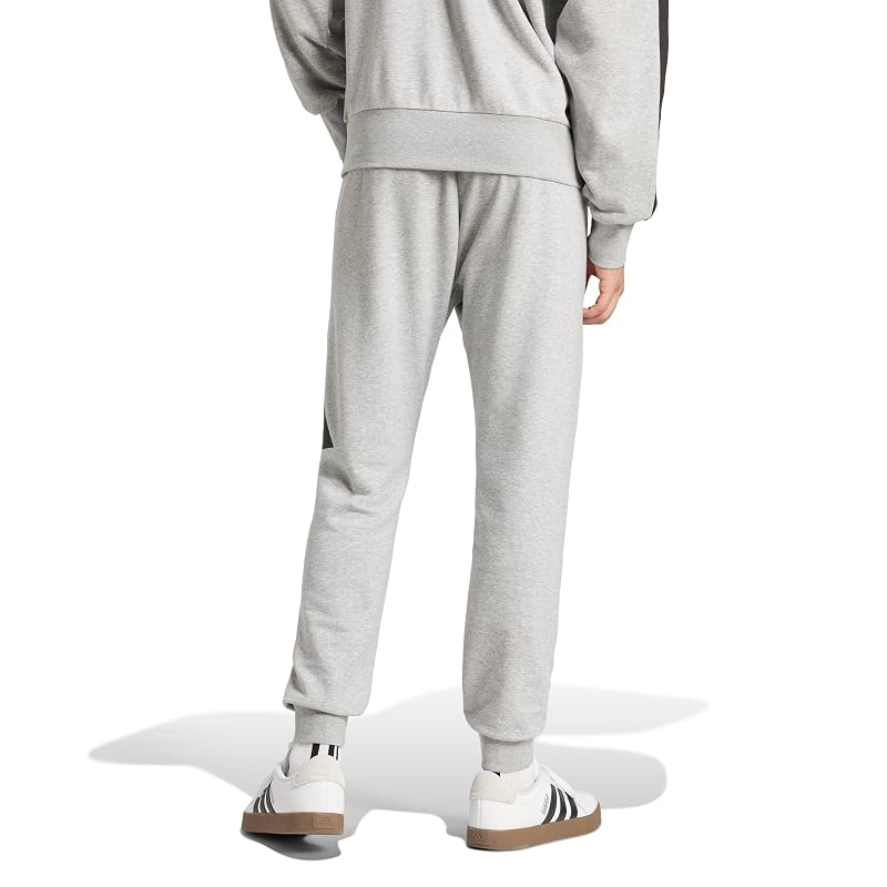 Adidas Essentials BL Sweatpants for Men, Medium Grey Heather/Black (JE8969), Size L