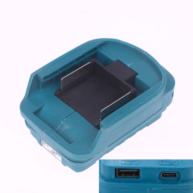 1 Piece Portable Adapter For Makita Bl1830 Bl1430 Bl1850 14.4V/18V Li-Ion Battery Usb+Type-C Converter With Led Light