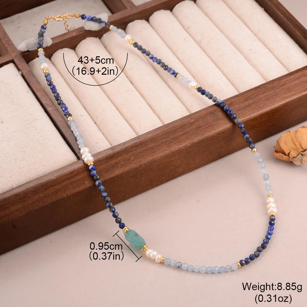 Simple Small Fresh Love Geometric Necklace Summer Versatile Beaded Dopamine Neck Chain Fashionable New Collarbone Chain Women