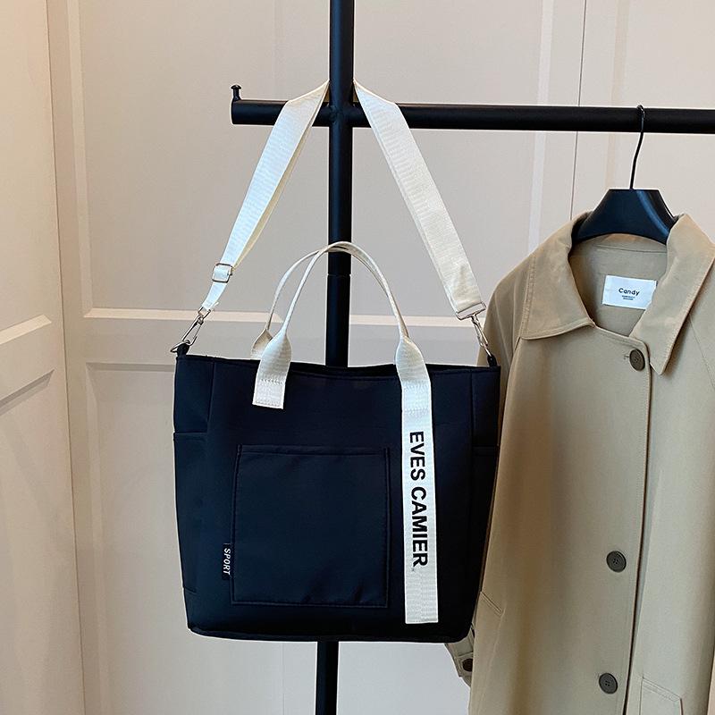 New Casual Tote Large Capacity Shoulder Bag Nylon Waterproof Canvas Handbag Simple Fashion Messenger Bags For Schoolgirl