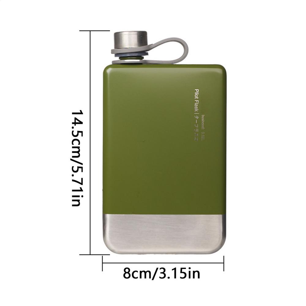 

Flat Wine Bottle For Camping Stainless Steel Water Bottle Portable Outdoor Coffee Maker Camping Fuel Kerosene Bottle For Camp зелёный