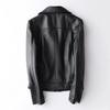 Women's Genuine Sheepskin Slim Motorcycle Leather Jacket with Suit Collar (Spring/Autumn 2026)