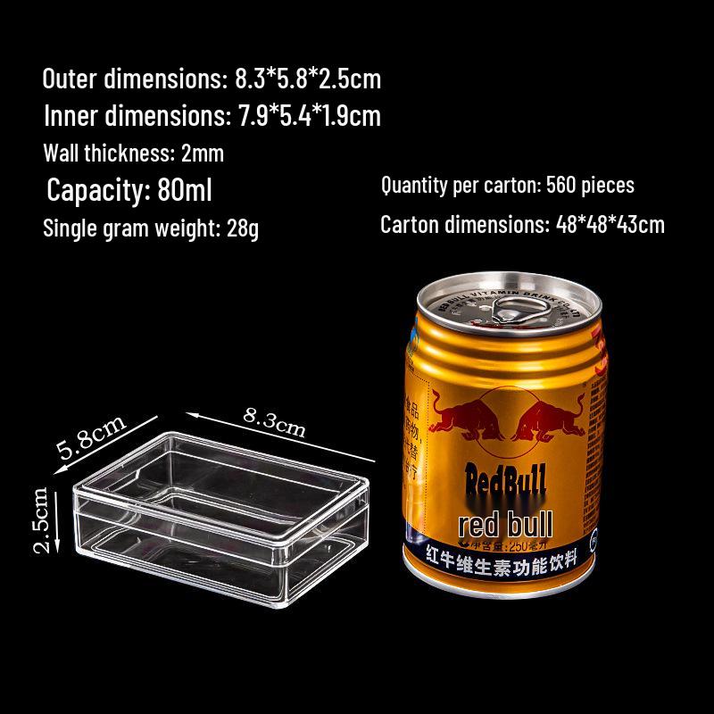 Премиальная прозрачная пластиковая прямоугольная коробка - Пищевой PS для косметики, конфет, подарочной упаковки и хранения