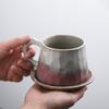 Keramika, ručně myté šálky na kávu, ručně vyráběné šálky s podšálky v japonském stylu, retro sada domácích uměleckých šálků, kreativní jednoduché keramické šálky.