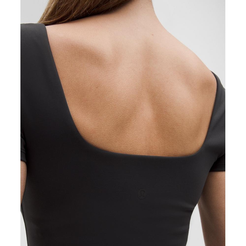 Lululemon WUnder Under SmooThcover Square Neck T shirT Black