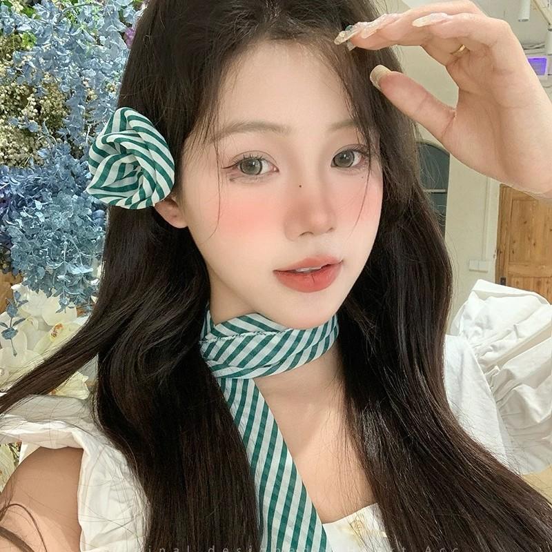 Floral Chiffon Scarf With Rose Decor Sweet Neck Scarf For Women Casual Dress Shirt Accessory