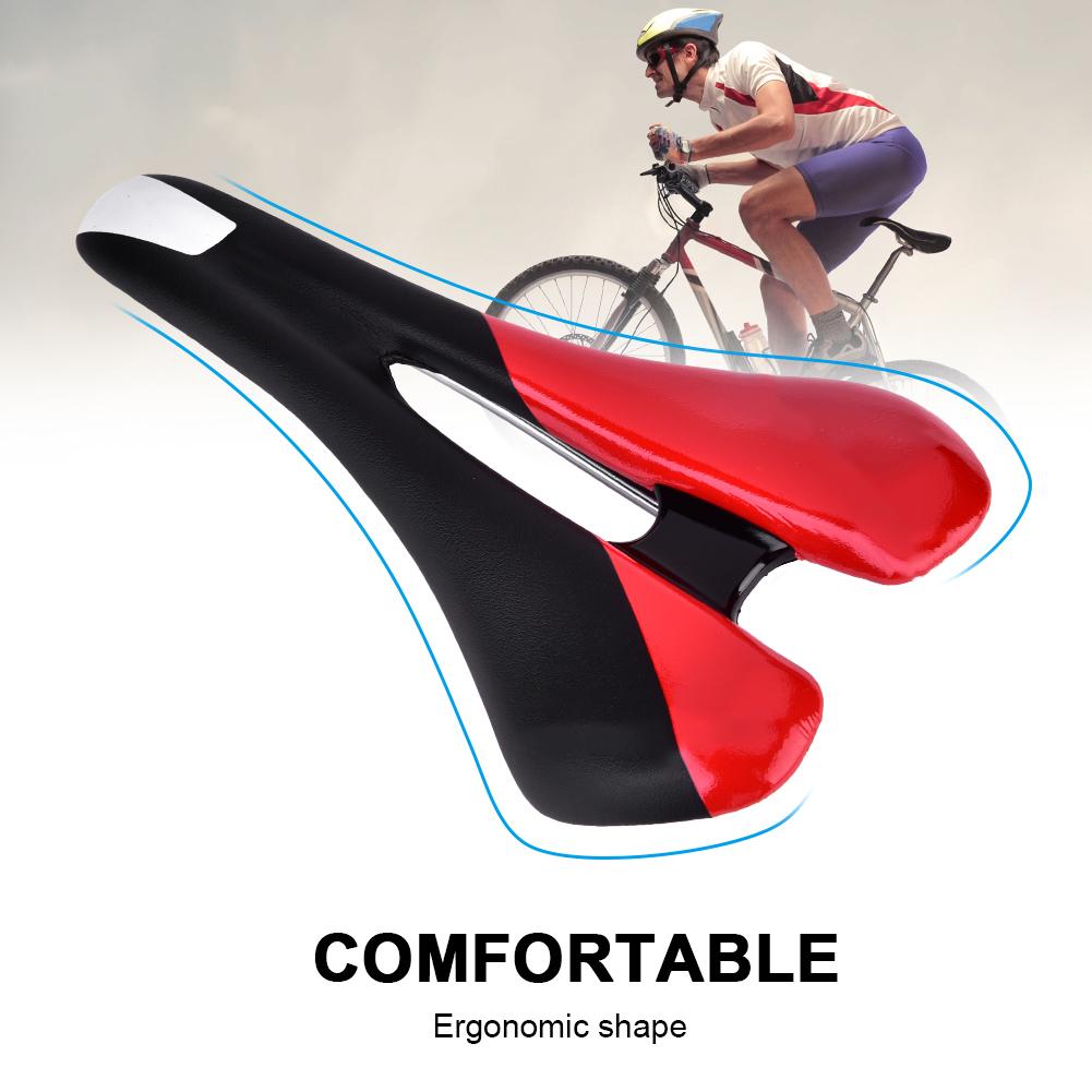 PU Lther   Cycling St Cushion Saddle For Mountain Road Bike(Red & Black)
