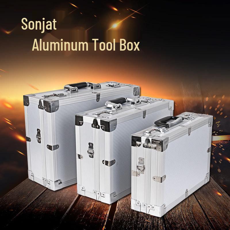 Songjiate Extra-Large Aluminum Handheld Tool Box with Reinforced Storage for Instruments Extra Large