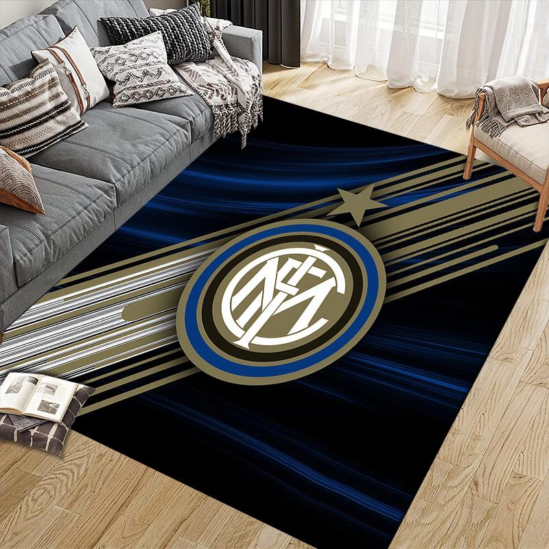 Football Club Internazionale Milano3 Flannel Pattern Square Carpet,Area Rug,Carpet Rug for Living Room Bedroom Sofa Playroom Decor,Non-slip Floor Mat