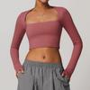 New Tight Fit Slim Waist Sports Long Sleeved Yoga Women'S Quick Drying T-Shirt Sports Running Fitness Top Women