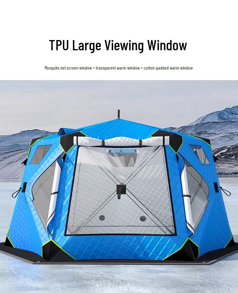 Thickened Cotton-Padded Winter Tent: Quilted, Windproof, and Warm for Extreme Cold Ice Fishing and Camping