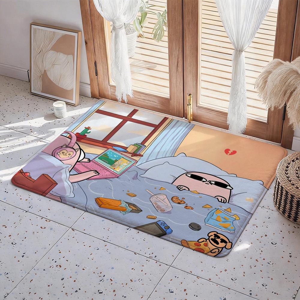Character K Ketnipz Floor Mat Eco Flannel Doormat Non Slip Odorless Indoor Floor Rug Soft Short Plush Home Mat