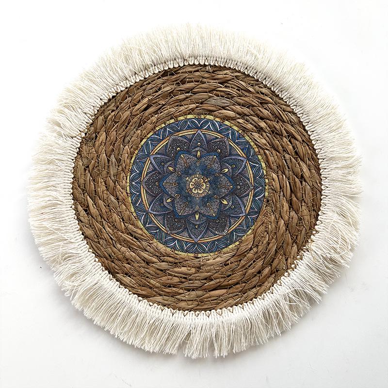 Ethnic Moroccan Style Woven Straw Wall Hanging for Sofa or Bedside