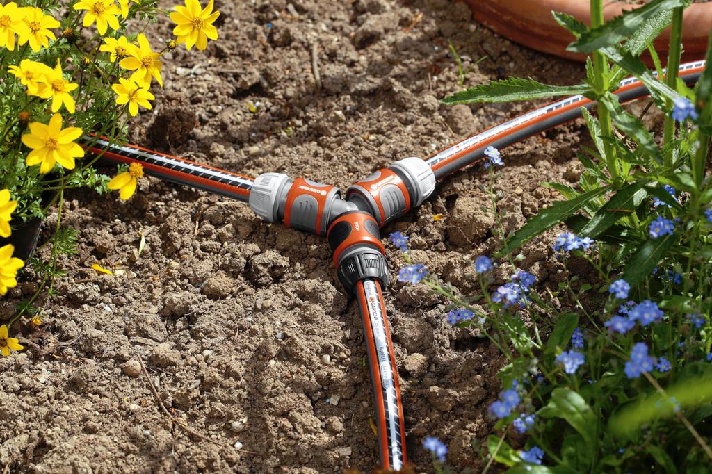 GARDENA Schlauchabzweigverbinder-Set, Hergestellt in Deutschland, Grau, Passend für 13mm (1/2 ") bis 15mm (5/8 ") Schlauchdurchmesser, 18287-20, Produktgarantie: Bis zu 5 Jahre