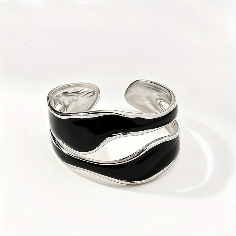 Hot-selling metal wave irregular ring, drop oil painting oil craft ring, simple temperament jewelry