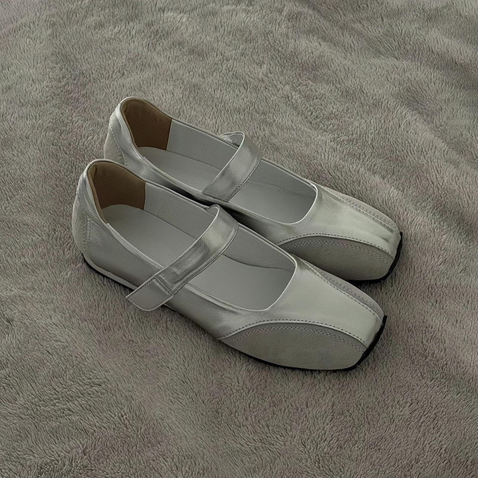 

Версия из коровьей кожи~ Маленький внутренний подъем, кожаная застежка-липучка, серебристые туфли Мэри Джейн, женские туфли на платформе, спортивная и повседневная обувь 35