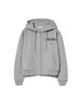 Kijun Men Rivet Zip-Up Hoodie Melange Gray