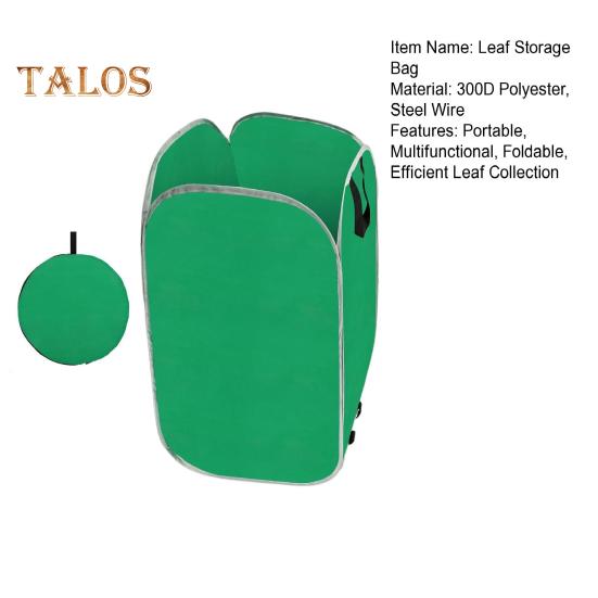Foldable Leaf Collection Bag Pop-up Garden Waste Bag with Handles Reusable Collapsible Trash Bag with Storage Bag for Yard Lawn Leaves Debris