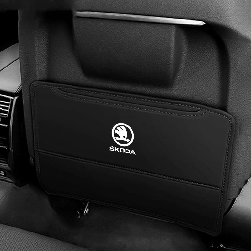 BATG1 1PCS Car Seat Backrest Protector Cover for Skoda Octavia A2 A7 Kodiaq Enyaq iV Kamiq Superb Fabia Rapid Karoq Auto Accessories