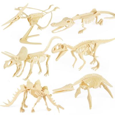 Oenux DIY Bausatz Jurassic Dinosaurier Fossil Skelett Mosasaurus Tyrannosaurus Actionfigur Sammlung Kreatives Modell Kinderspielzeug