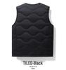 High-Quality Round Neck Wave Pattern Down Vest - 90% Down, Two-Way Style, Inspired by Major Outdoor Brands