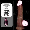 Automatické teleskopické dildo s přísavkou Wireless Remote G Spot Vibrator Bezdrátové dálkové vyhřívání Penis Sex Toy Big Dildo