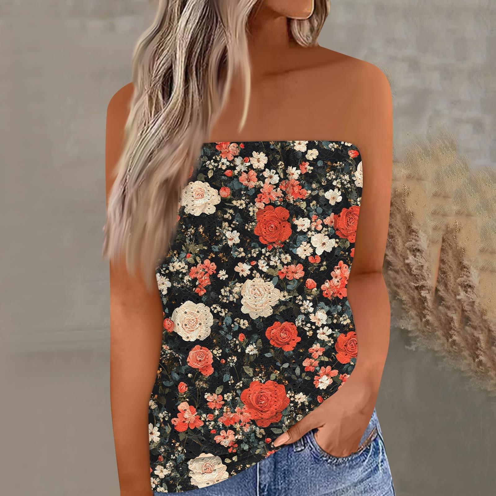 

Укороченные топы для женщин, сексуальные летние майки-трубы без рукавов с принтом, майка-рубашка, жилет S чёрный