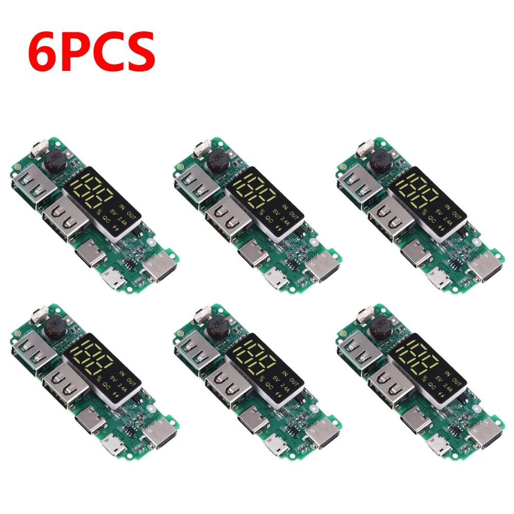1-10pcs Mini 18650 Charging Module LED Dual USB 5V2.4A 2A /1A Micro/Type-C USB Mobile Power Bank Lithium Battery Charger Board