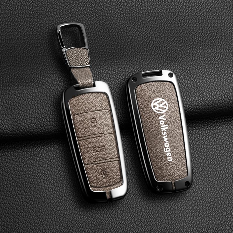 Leather Car Zinc Alloy Key Case Cover Remote Shell For Volkswagen VW Passat 3C CC B6 B7 B7L R36 Maogotan B5 Keychain Accessory zw5