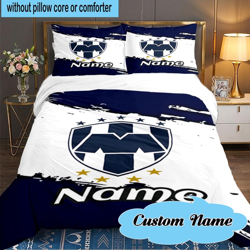 Custom Name Galactic Monterrey Crest Bedding Set 3pcs, Bedding Set Including 1pc Duvet Cover And 2pcs Pillowcases for Bedroom, Dormitory Gift
