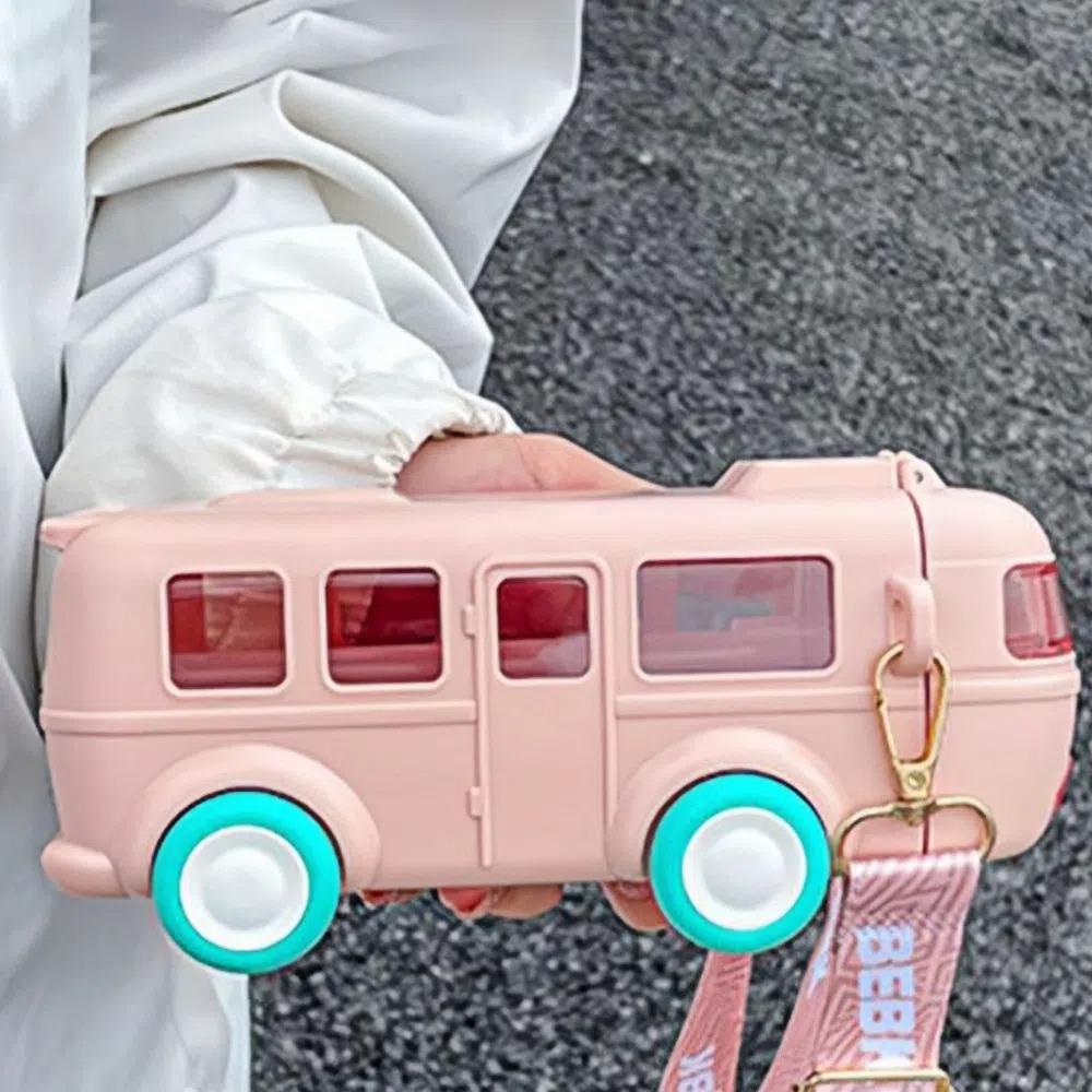 

Removable Car Shape Straw Water Cup 500ml Kid s Water Bottle Baby Bus Water Bottle Gift розовый