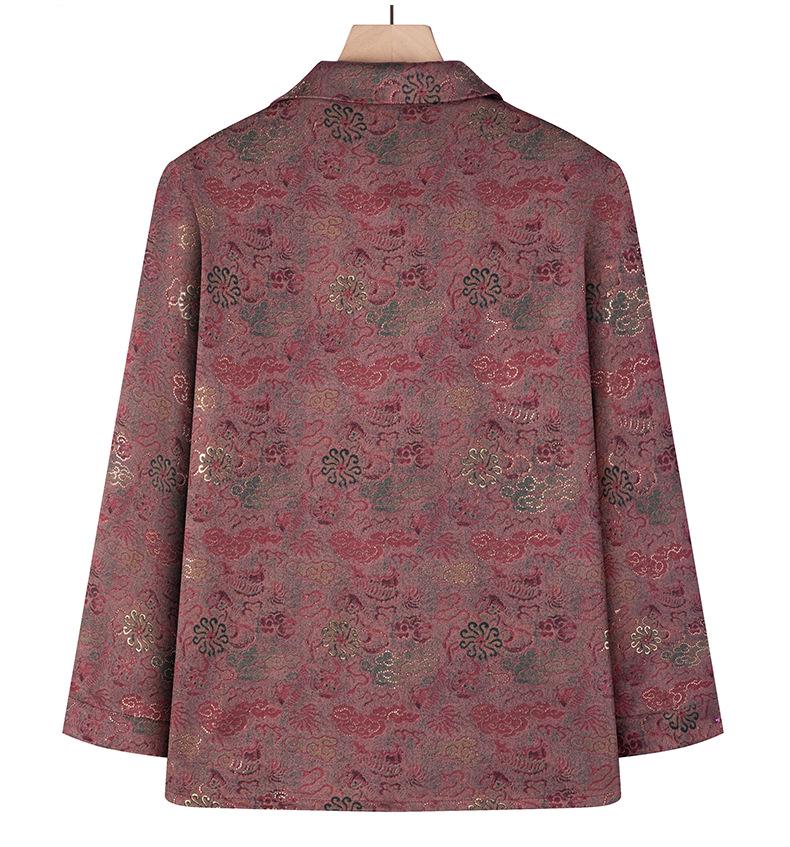 Autumn Long-Sleeve Lapel Shirt for Middle-Aged & Elderly Women