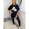 Black Oversized T Shirt With Daisy Flower Print For Casual Wear